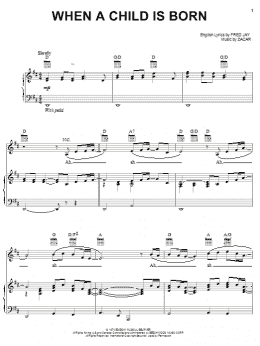page one of When A Child Is Born (Piano, Vocal & Guitar Chords (Right-Hand Melody))