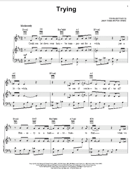 page one of Trying (Piano, Vocal & Guitar Chords (Right-Hand Melody))