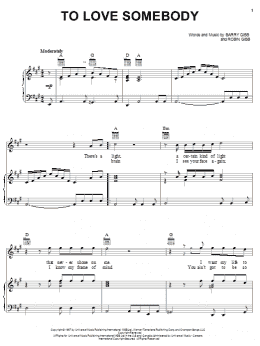 page one of To Love Somebody (Piano, Vocal & Guitar Chords (Right-Hand Melody))