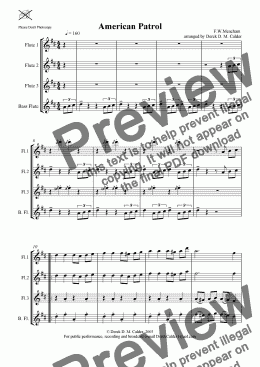 page one of AMERICAN PATROL (for flute quartet)