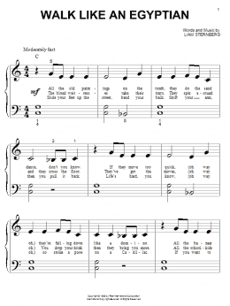 page one of Walk Like An Egyptian (Big Note Piano)