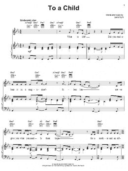 page one of To A Child (Piano, Vocal & Guitar Chords (Right-Hand Melody))