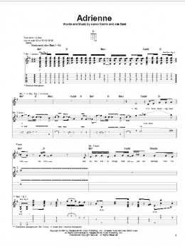 page one of Adrienne (Guitar Tab)