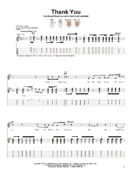 page one of Thank You (Guitar Tab)