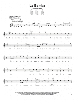 page one of La Bamba (Easy Guitar)