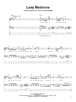 page one of Lady Madonna (Bass Guitar Tab)