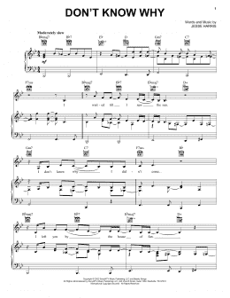 page one of Don't Know Why (Piano, Vocal & Guitar Chords (Right-Hand Melody))