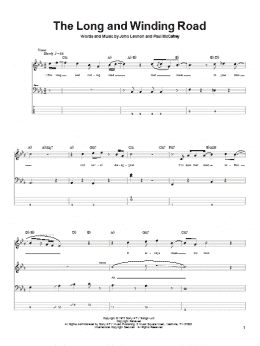 page one of The Long And Winding Road (Bass Guitar Tab)