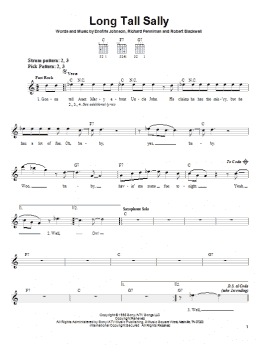 page one of Long Tall Sally (Easy Guitar)