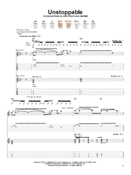 page one of Unstoppable (Guitar Tab)