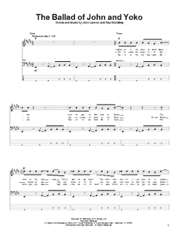 page one of The Ballad Of John And Yoko (Bass Guitar Tab)