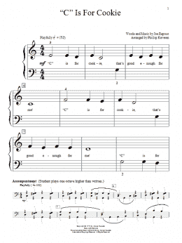 page one of "C" Is For Cookie (arr. Phillip Keveren) (Beginning Piano Solo)