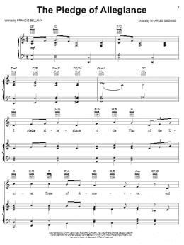 page one of The Pledge Of Allegiance (Piano, Vocal & Guitar Chords (Right-Hand Melody))