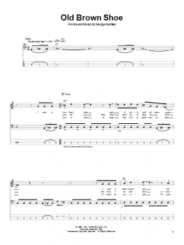 page one of Old Brown Shoe (Bass Guitar Tab)