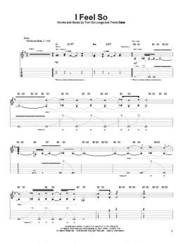 page one of I Feel So (Guitar Tab)