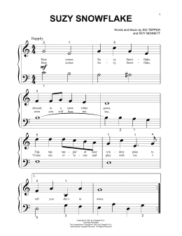 page one of Suzy Snowflake (Beginning Piano Solo)