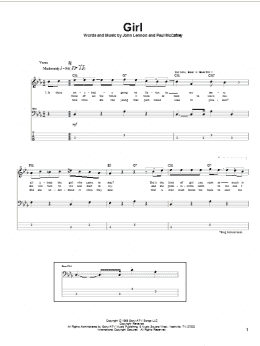 page one of Girl (Bass Guitar Tab)