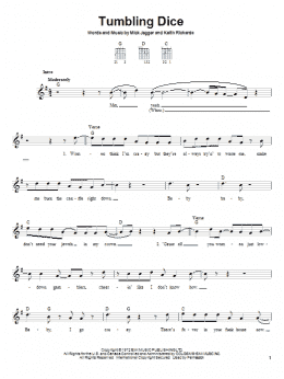 page one of Tumbling Dice (Easy Guitar)
