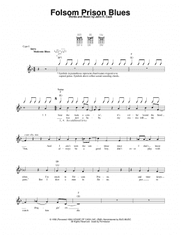 page one of Folsom Prison Blues (Easy Guitar)