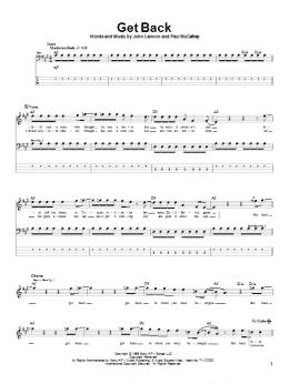 page one of Get Back (Bass Guitar Tab)