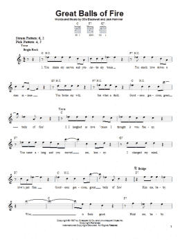 page one of Great Balls Of Fire (Easy Guitar)