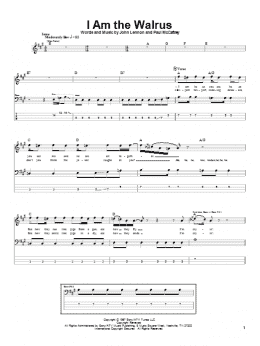 page one of I Am The Walrus (Bass Guitar Tab)