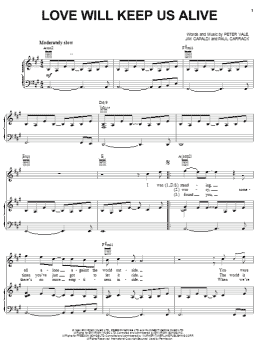 page one of Love Will Keep Us Alive (Piano, Vocal & Guitar Chords (Right-Hand Melody))