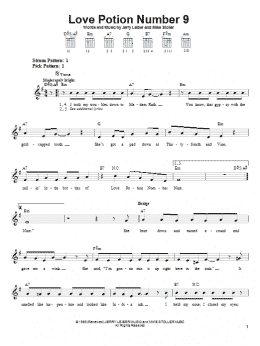 page one of Love Potion Number 9 (Easy Guitar)