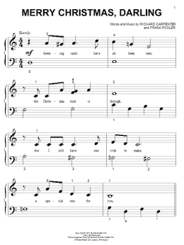 page one of Merry Christmas, Darling (Big Note Piano)