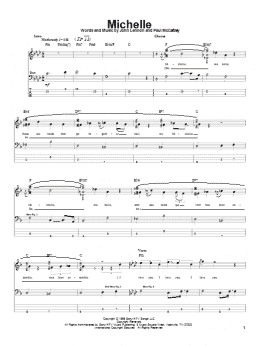 page one of Michelle (Bass Guitar Tab)