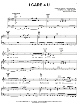 page one of I Care 4 U (Piano, Vocal & Guitar Chords (Right-Hand Melody))