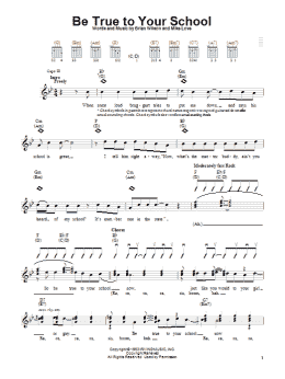 page one of Be True To Your School (Easy Guitar)