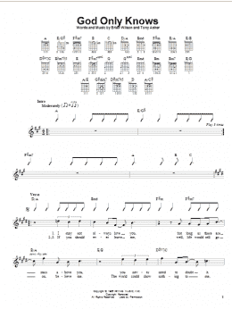 page one of God Only Knows (Easy Guitar)