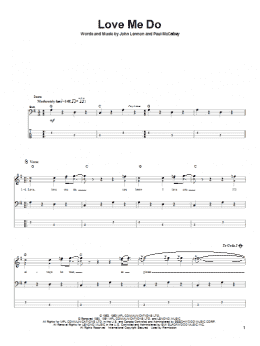 page one of Love Me Do (Bass Guitar Tab)