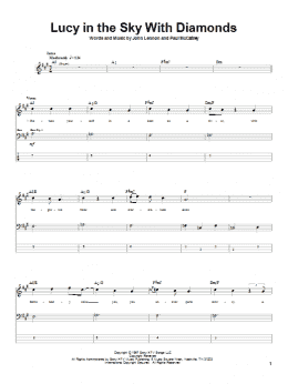 page one of Lucy In The Sky With Diamonds (Bass Guitar Tab)