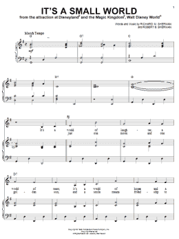 page one of It's A Small World (Piano, Vocal & Guitar Chords (Right-Hand Melody))