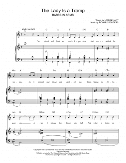 page one of The Lady Is A Tramp (Piano, Vocal & Guitar Chords (Right-Hand Melody))