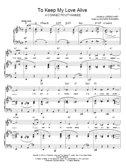 page one of To Keep My Love Alive (Piano, Vocal & Guitar Chords (Right-Hand Melody))
