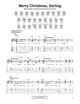 page one of Merry Christmas, Darling (Easy Guitar)