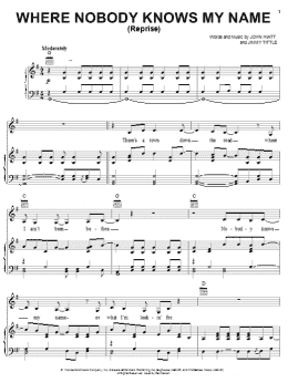 page one of Where Nobody Knows My Name (Reprise) (Piano, Vocal & Guitar Chords (Right-Hand Melody))