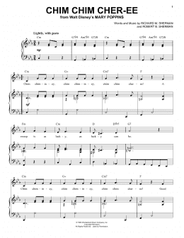 page one of Chim Chim Cher-ee (from Mary Poppins) (Piano, Vocal & Guitar Chords (Right-Hand Melody))