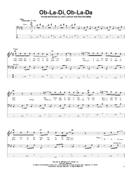 page one of Ob-La-Di, Ob-La-Da (Bass Guitar Tab)