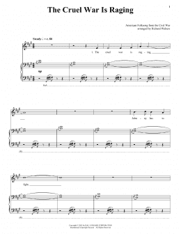 page one of The Cruel War Is Raging (Piano, Vocal & Guitar Chords (Right-Hand Melody))