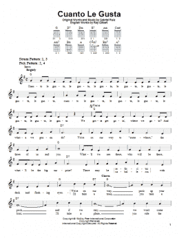 page one of Cuanto Le Gusta (Easy Guitar)