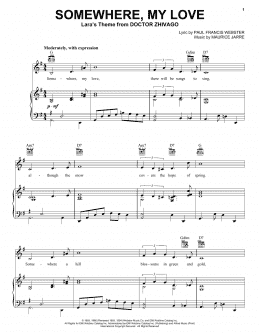 page one of Somewhere, My Love (Piano, Vocal & Guitar Chords (Right-Hand Melody))