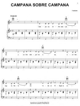 page one of Campana Sobre Campana (Piano, Vocal & Guitar Chords (Right-Hand Melody))