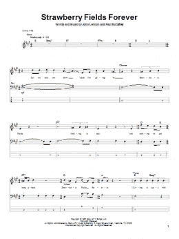 page one of Strawberry Fields Forever (Bass Guitar Tab)