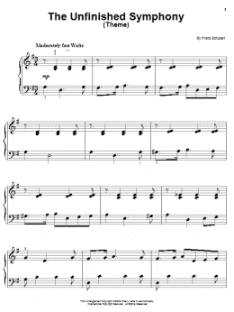 page one of The Unfinished Symphony (Theme) (Easy Piano)