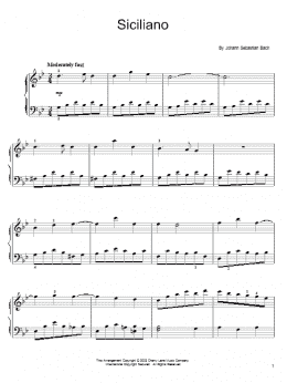page one of Siciliano (Easy Piano)