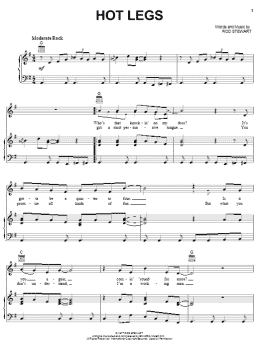 page one of Hot Legs (Piano, Vocal & Guitar Chords (Right-Hand Melody))